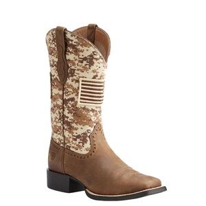 Ariat Brown and Camouflage Western Boots